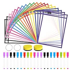 Nutsball Dry Erase Pockets Reusable Sleeves 20 Pack