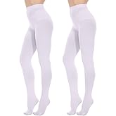 Citystl Opaque Black Tights for Women, 80D Tummy Compression Plus Size Tights, Control Top Microfiber Pantyhose for women