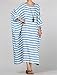 Mordenmiss Women's Cotton Linen Dress Stripes Plus Size Dresses Style 1-Blue-L