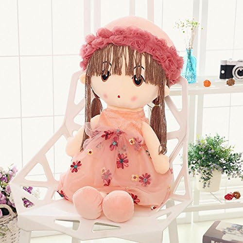 JSH Cute Girls Doll Flower Fairy Push Toy Princess Soft Toys for Child Birthday Gift (60cm, Pink)