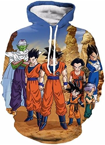 elrjghe Unisex 3D Hoodies Dragon Ball Goku Hooded Anime Sweatshirts Pullovers Long Sleeve Outerwear design 3 5XL