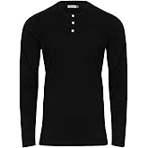 TallSlim Men's Slim-Fit Long Sleeve Henley Shirt | Soft Cotton-Polyester Blend Preshrunk Material, Extra Length, No Baggy Fit