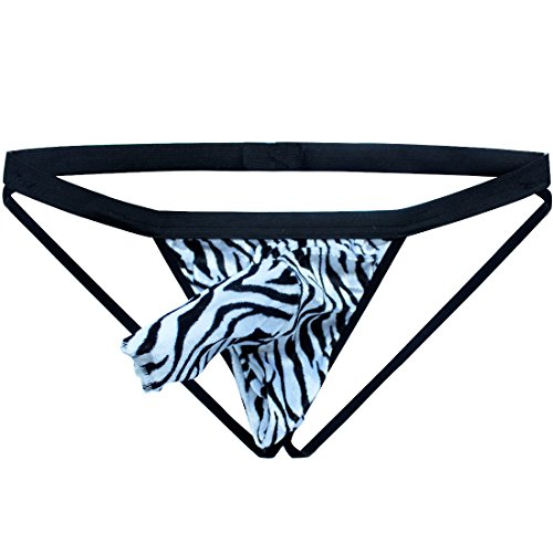 Buy TIAOBU Mens Zebra Striped Jockstrap Gstring Underwear with Open