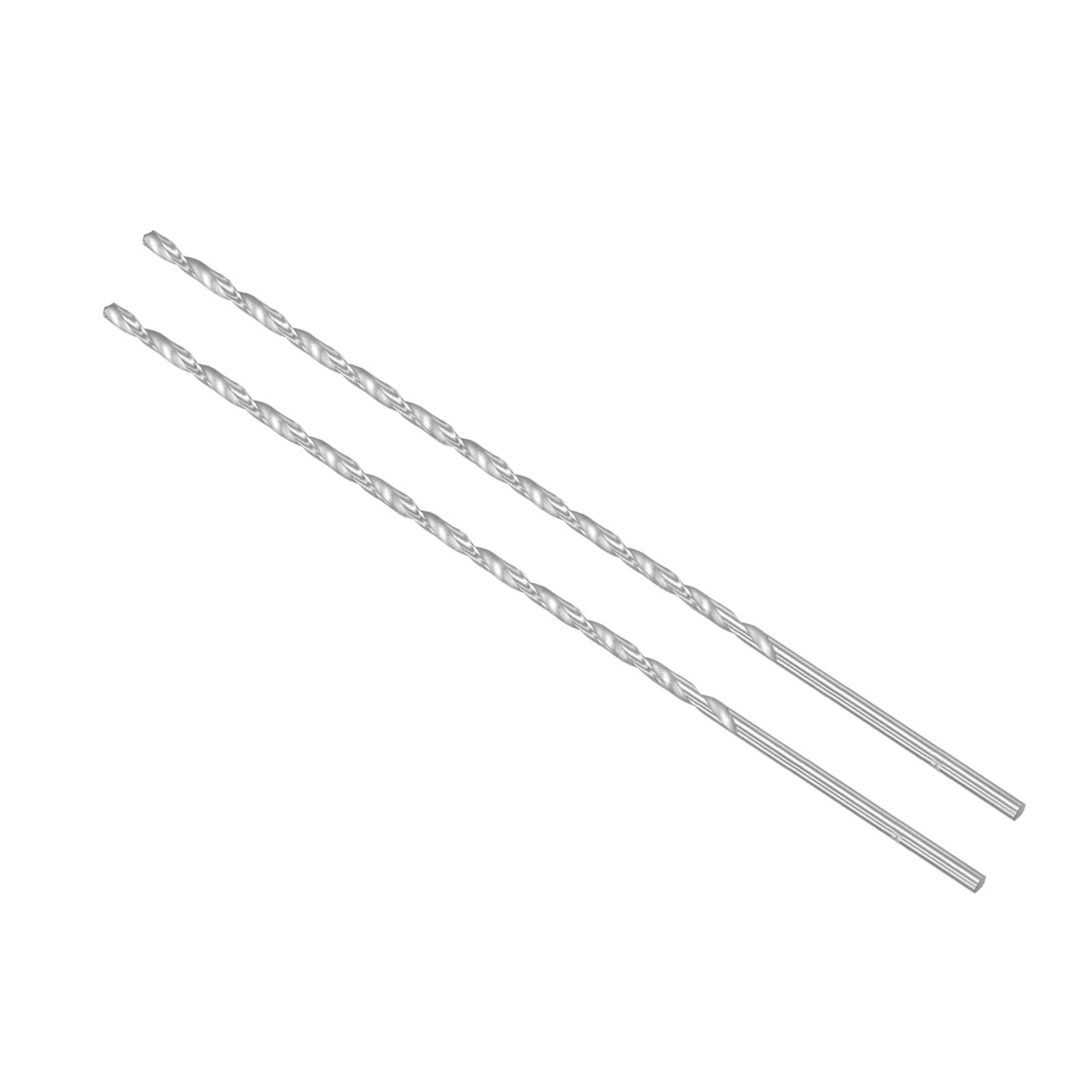 CoCud Extra Long High Speed Steel Twist Drill Bits, 4mm Diameter 250mm Length, Straight Twist Jobber Drill Bit - (Applications: for Metal Woodwork Plastic Aluminum), 2-Pieces