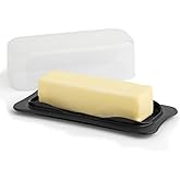 Signoraware Butter Dish with Lid -Butter Keeper Container with Clear Lid for Countertop, Frige- Durable Plastic, Unbreakable Standard Butter Dish Holder For Home, Camping, Multipurpose Bpa Free- Black