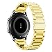 DEALELE Bands Compatible with Samsung Galaxy Watch 46mm / Galaxy 3 45mm, 22mm Stainless Steel Metal Replacement Strap for Huawei Wacth GT5 / GT5 Pro / 4/4 Pro / GT4 / 3/3 Pro / GT3 46mm (Gold)