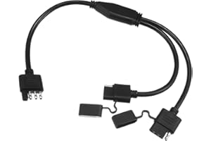 ACROPIX 4 Way Y Splitter Harness Cable for LED Trailer Lights Tailgate Light Bar Trailer Adapter 4 Way Male to Dual Female Tr