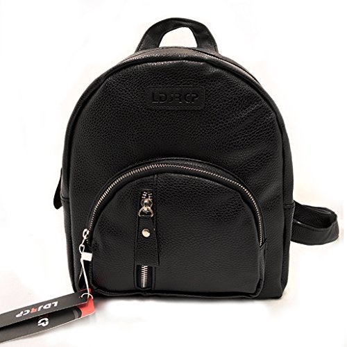PU Leather Backpack For Baby-girl School College Bookbag Soft Leather Backpack Mini Black Backpack