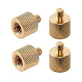 FOTYRIG Camera Tripod Adapter 3/8-16 Female to 1/4-20 Male Thread Screw Convertert Screw Adapter Brass Camera Cage/Shoulder Rig/Tripod/Socket Studio/Lighting Equipment/LED panel/GoPro (4-pack)