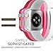 iCASEIT Apple Watch Case Screen Protector 38mm (Pack of 3) - Bumper Case with Screen Protector for Full Protection for Apple Watch 38 mm - Hot Pink Baby Pink & White