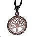 Exoticdream Tree of Life Brown Wood Pendant Necklace Handmade Hawaiian Style Beach Boy Men Yoga