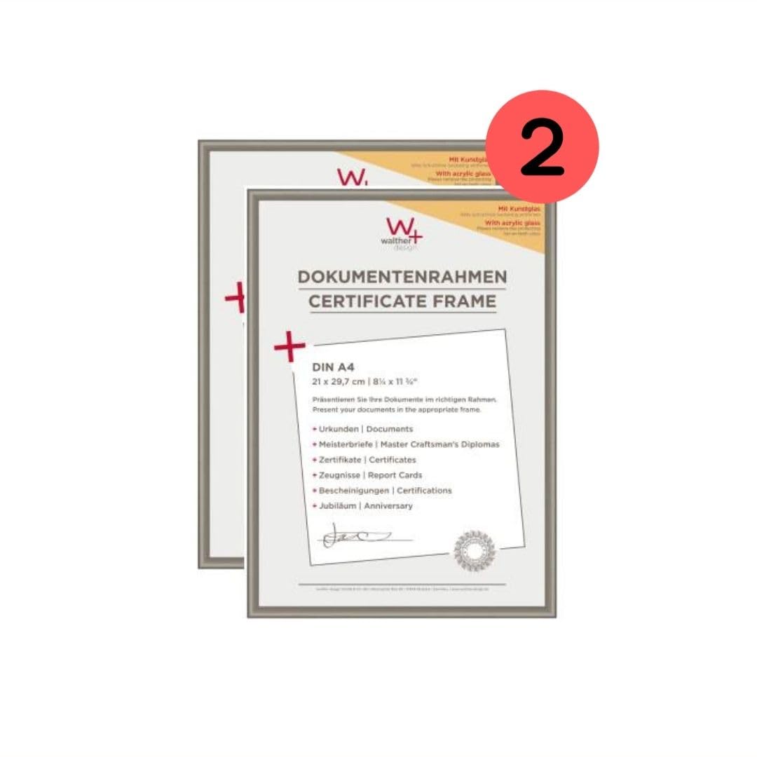 walther Design Picture Frame Gold 21 x 29.7 cm (DIN A4) with Art Glass, New Lifestyle Plastic Frame KVX130G — image 1