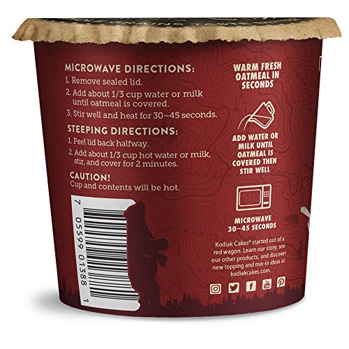 Kodiak Cakes Instant Oatmeal Cups Cinnamon High Protein Oatmeal Cup