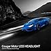 CougarMotor LED Headlight Bulbs All-in-One Conversion Kit - H4 (9003 Hi/Low) -7,200Lm 6000K Cool White CREE - 3 Year Warranty