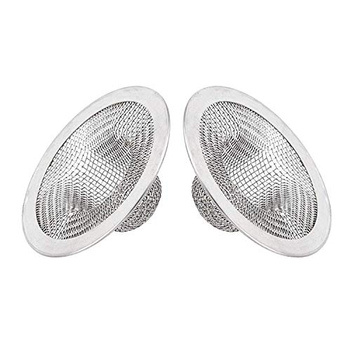 Dr. Luck 2pcs Stainless Steel Mesh Metal Sink Strainer Bathtub Drain Hole Hair Catcher Drain Hole Filter Trap - Thumbnail 7