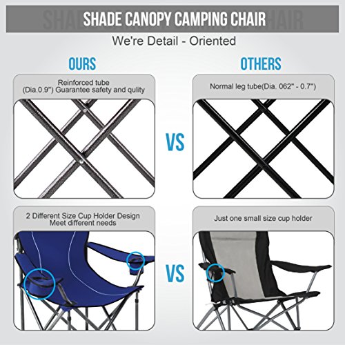ALPHA CAMP Camp Chairs with Shade Canopy Chair Folding Camping Recliner