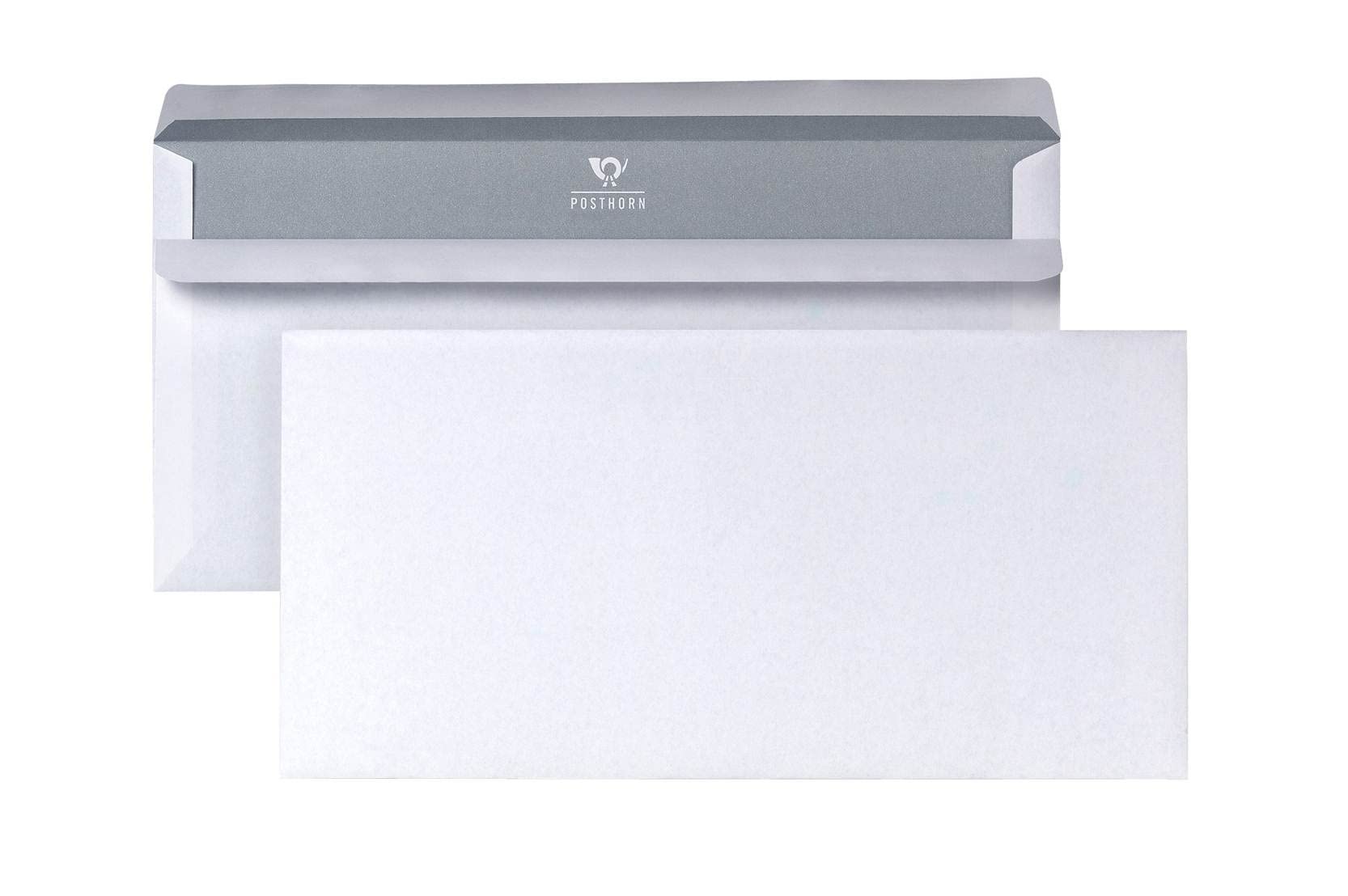 Bong Posthorn 1220617 Self-Seal Envelopes DIN Long Grey Inside 110 x 220 mm Set of 100 White