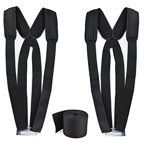 Moving Straps Lifting Shoulder 2 Person Lifting and Moving Strap Shoulder Harness Lifter Lifting Aid with Foam Pad 13 Feet Lifting Straps Carry Bag Max Load 600 Pound (Black)