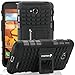 Fosmon [RUGGED] LG REALM Case - HYBO-RAGGED Heavy Duty Hybrid Protective Cover with Kickstand (Black)