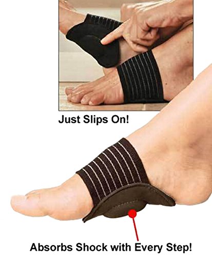 Pair of Elastic Bandage Arch Flatfoot Orthotics Massage Pad Insoles Foot Sleeves by NYKKOLA