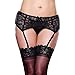 Yolev Women's Garter Belt Lace Top Thigh High Stockings with Suspender Belt