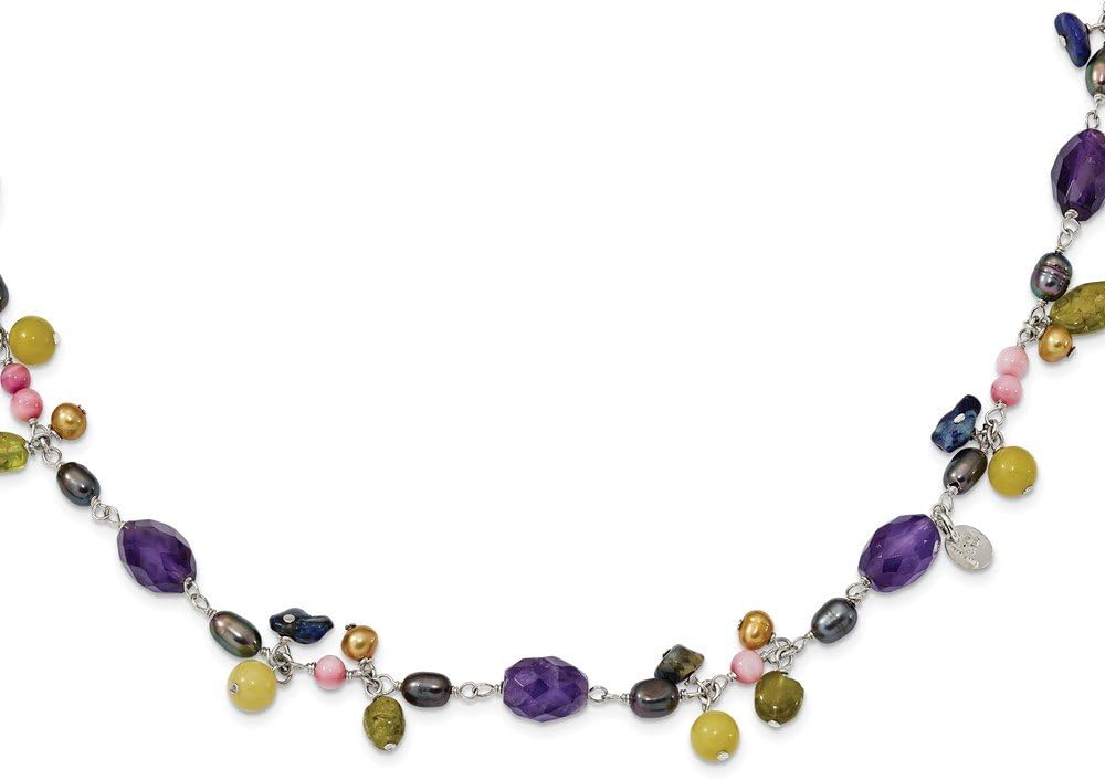 SS FWCultPearl(prple&gold) Amy Yw Avent Jade Lapis Peridot Necklace 54inch