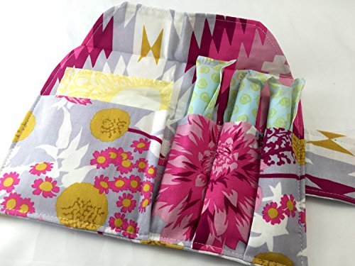 Privacy Pouch -Tampon and Sanitary Pad Case Holder - Joel Dewberry Wander Moon Garden in Rosetta Red