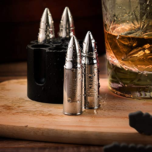 Silver Whiskey Stones for Old Fashioned Glass | Best Gift Accessories for Drinking Bourbon and Scotch | Perfect Whisky Gift for Men | Stai＿並行輸入品 Silver Whiskey Stones for Old Fashioned Glasses | Best Gift