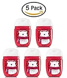 Bath & Body Works Winter Candy Apple Pocketbac Bundle of 5 -- New Oval Antibacterial Hand Sanitizer Gel -- Travel Size (1 fl oz each) Discontinued Holiday Traditions Collection