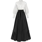LTAKK Victorian Dress for Women Edwardian Renaissance Costume Medieval Vintage 1800s Dresses 2 Piece