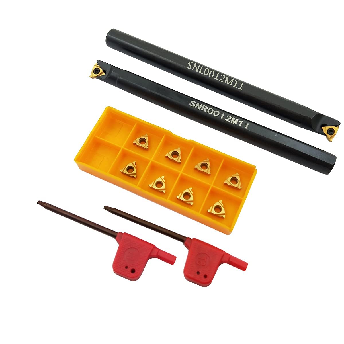 SNR0012M11 + SNL0012M11 Internal and External Boring Bars Turning Tool Holder with 5pcs 11IR A60 + 5pcs 11ER A60 Threading Inserts……