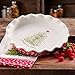 The Pioneer Woman Holiday Cheer 9-Inch Ceramic Ruffle-Top Pie Plate, Dishwasher/Oven Safe