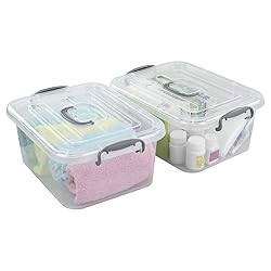 Kekow 2-Pack Clear Storage Latch Box, Plastic