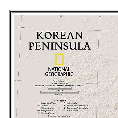 National Geographic Korean Peninsula Wall Map Classic Laminated (23