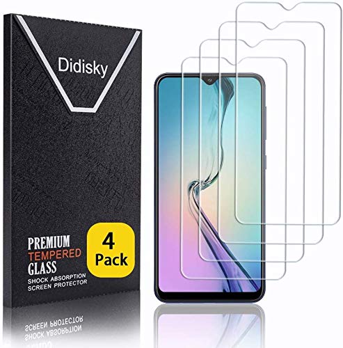 Didisky [4 Pack Tempered Glass Screen Protector for Samsung Galaxy A10, Anti Scratch, 9H Hardness, No Bubbles, High Definition, Easy To Apply