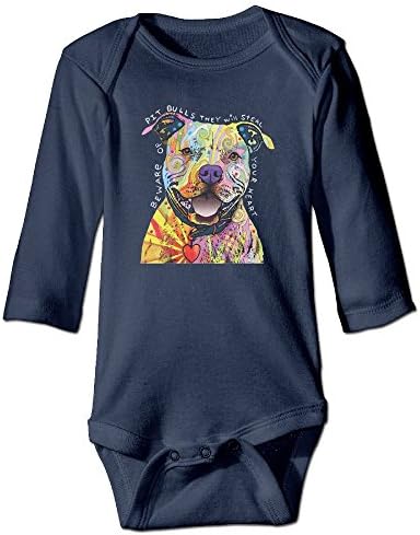 DecorMyGarden Beware Of Pit Bulls Funny Halloween Printed Romper Clothes For Infant 0-24 Months
