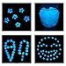 IBEET 100 PCS Decorative Glow in The Dark Luminous Stone Pebbles Cobblestone Gravel with Magic Gluedots, DIY Decor for Garden Walkways Drive Way Path Fish Tank Vases Plants Outdoor Bulk (Blue)