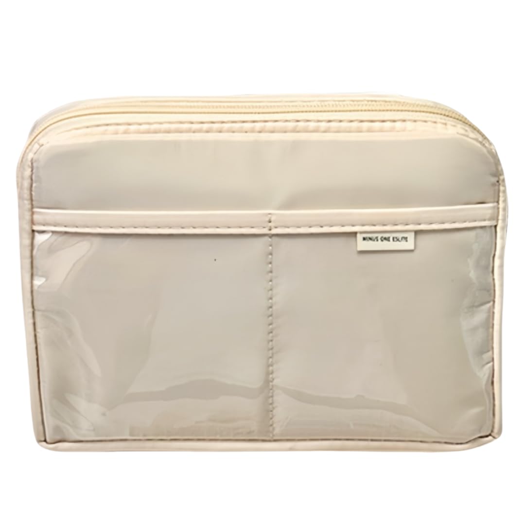 UIVXXUD Kawaii Cute Aesthetic Pencil Case - Large Capacity Canvas Pen Pouch Bag, Beige, Daily — image 1