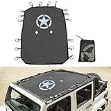 Jeep Wrangler Durable Mesh Sun Shade Full Top Cover UV Protection with Storage Pockets For Jeep Wrangler Jeep JK 4 Door (2007-2017)