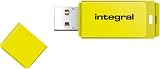 Integral 32GB Neon Yellow USB 2.0 Flash Drive Stick Thumb Drive Plug Play