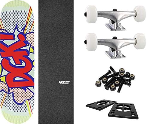 DGK Skateboards Pow Skateboard Deck - 8.1" x 31.875" with Components - Bundle of 6 Items