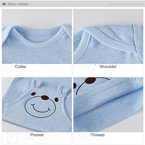 Monvecle Unisex Baby Natural Color Cotton Lap Shoulder Short Sleeved T-Shirts Tan 12-18m