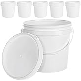 AKOLAFE 6 Pack Paint Bucket for Painting Plastic 2 Quart Paint Cans Touch Up Paint Containers with Lids & Handles 1/2 Gallon Paint Can Paint Storage Containers Empty Paint Cans Paint Pail for Leftover