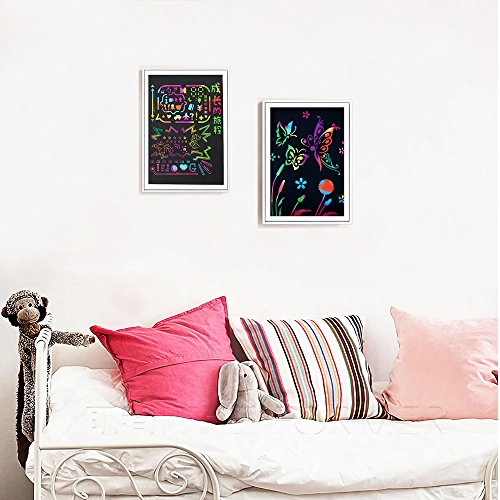 image for Meetory 15X Rainbow Space Scratch Paper,Black Coated Art Doodle Pad Pa