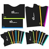 Aerb RFID Blocking Sleeves, Set of 16 (12 Credit Card Holders & 4 Passport Protectors) for Identity Theft Protection, Perfectly Fits Wallet/Purse-Black