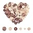 Boutons En Bois FEPITO 140 Pièces - 15/20/25mm, Forme Ronde, Pour Couture Et DIY, Motif Cœur