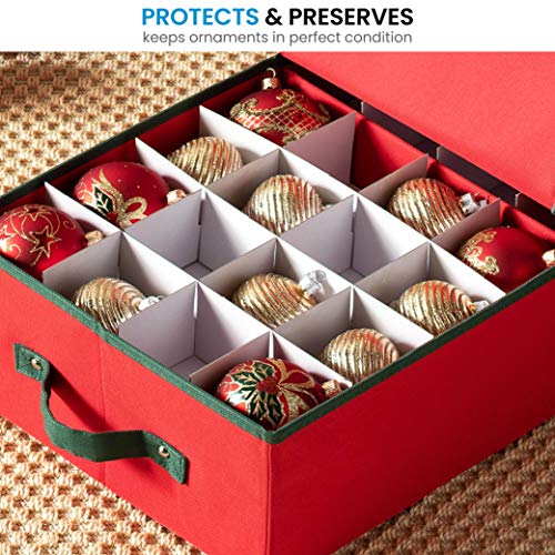 image for ZOBER Underbed Christmas Ornament Storage Box With Lide - Sturdy 600D 