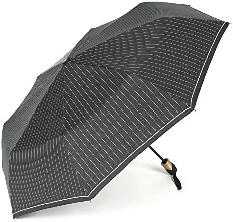 Lotosblume Auto Open Close Umbrella Windproof Folding Travel Rain and Sun Bumbershoot Compact Lightweight Portable Black