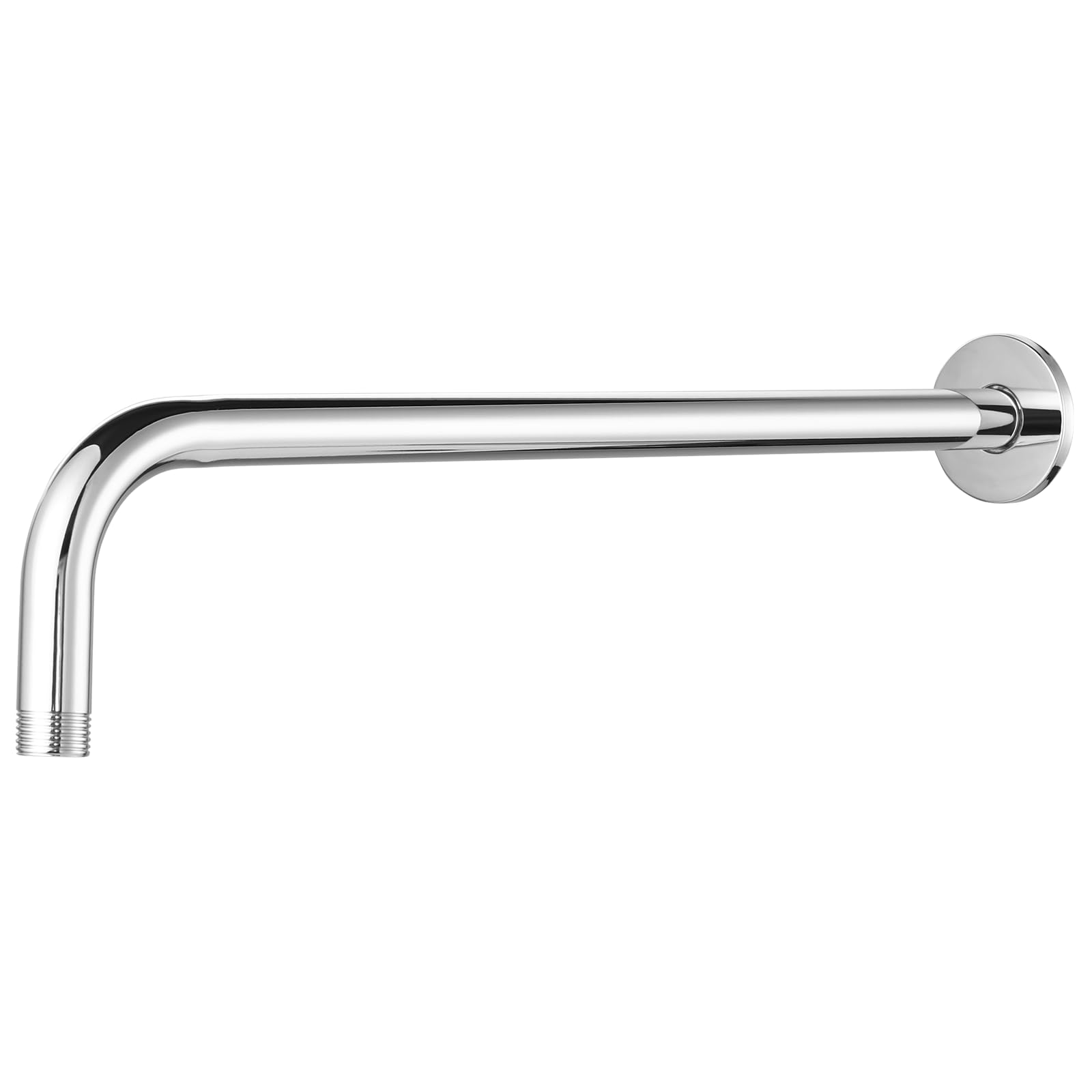 Shower Arm with Flange and Teflon Tape, Markcco 15'' Extension Shower Head Arm for Fixed Shower Head and Rain Shower Head, Stainless Steel, Wall Mounted (Chrome), MKEU-SA-004
