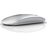 TENMOS M18 Bluetooth Mouse, USB C Rechargeable Wireless Mouse, Triple Mode (Dual Bluetooth+USB) Computer Silent Mice Portable with USB Receiver and Type C Adapter for Laptop/MacBook/iPad/PC - Silver